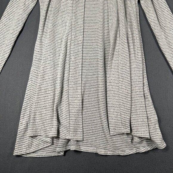 WHBM Small White Black Striped Open Front Long Sleeve Cardigan - Picture 2 of 9